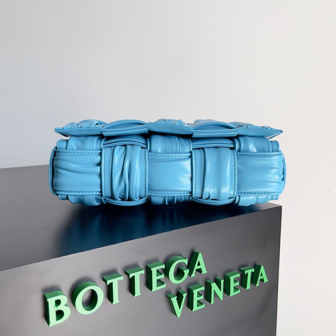 Bottega Veneta Cassette Bag In Pool Foulard Intreccio Calfskin