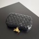 Bottega Veneta Knot Minaudiere Clutch In Black Foulard Intreccio Leather