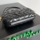 Bottega Veneta Knot Minaudiere On Strap In Black Foulard Intreccio Leather