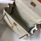 Hermes Kelly 20cm Bag In Craie Clemence Leather GHW