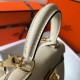 Hermes Kelly 20cm Bag In Craie Clemence Leather GHW