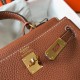 Hermes Kelly 20cm Bag In Gold Clemence Leather GHW