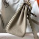 Hermes Kelly 20cm Bag In Grey Clemence Leather GHW