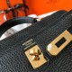 Hermes Kelly 20cm Bag In Black Clemence Leather GHW