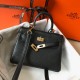 Hermes Kelly 20cm Bag In Black Clemence Leather GHW