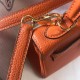 Hermes Kelly 20cm Bag In Orange Clemence Leather GHW