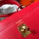 Hermes Kelly 20cm Bag In Red Clemence Leather GHW