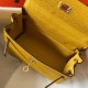 Hermes Kelly 20cm Bag In Yellow Clemence Leather GHW