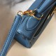 Hermes Kelly 28cm Retourne Bag in Blue Agate Clemence Leather GHW