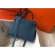 Hermes Kelly 28cm Retourne Bag in Blue Agate Clemence Leather GHW