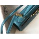 Hermes Kelly 28cm Retourne Bag in Blue Jean Clemence Leather GHW