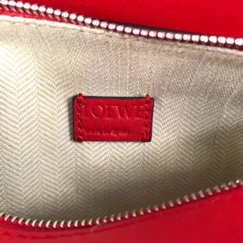 Loewe Puzzle Mini Bag In Red Calfskin