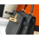 Hermes Kelly 28cm Retourne Bag in Black Clemence Leather GHW