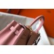 Hermes Kelly 28cm Retourne Bag in Pink Clemence Leather GHW