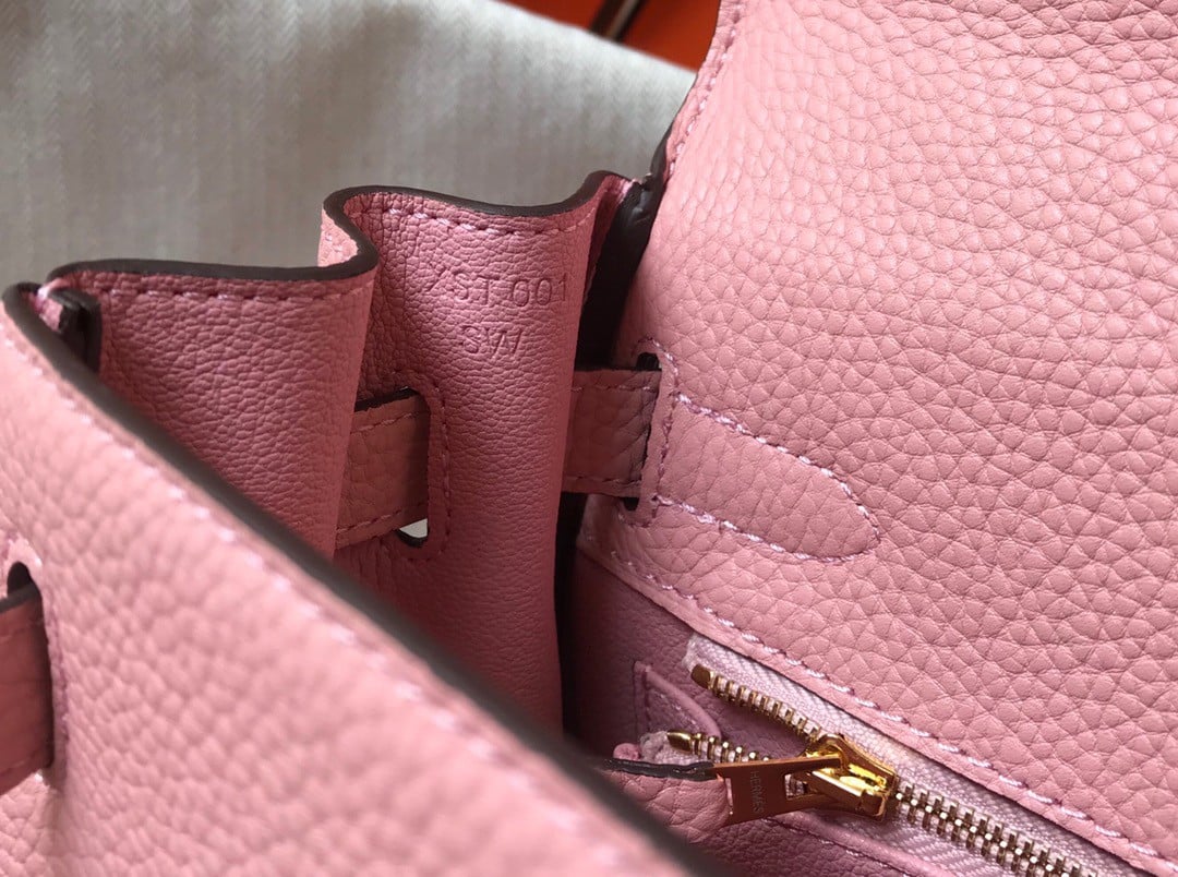 Hermes Kelly 28cm Retourne Bag in Pink Clemence Leather GHW