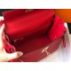 Hermes Kelly 28cm Retourne Bag in Red Clemence Leather GHW