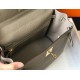 Hermes Kelly 28cm Retourne Bag in Gris Tourterelle Clemence Leather GHW