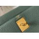 Hermes Kelly 28cm Retourne Bag in Vert Amande Clemence Leather GHW