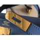 Hermes Kelly 28cm Sellier Bag in Blue Agate Epsom Calfskin GHW