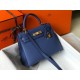 Hermes Kelly 28cm Sellier Bag in Blue Agate Epsom Calfskin GHW