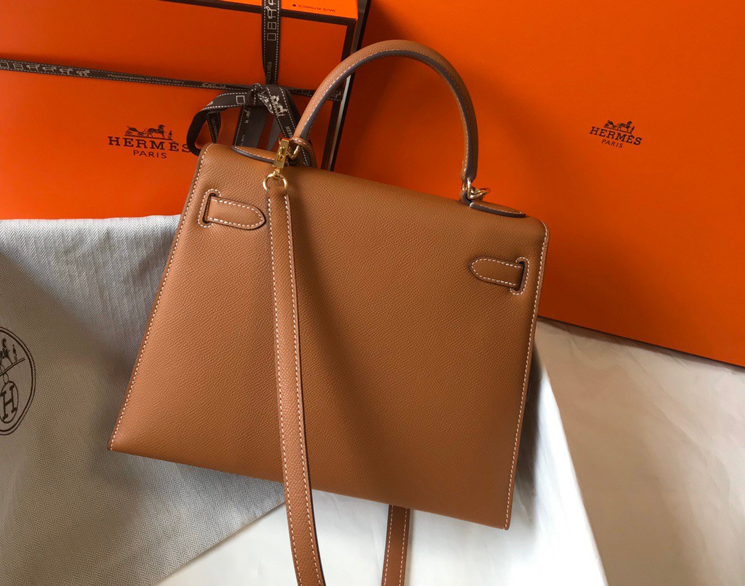 Hermes Kelly 28cm Sellier Bag in Gold Epsom Calfskin GHW