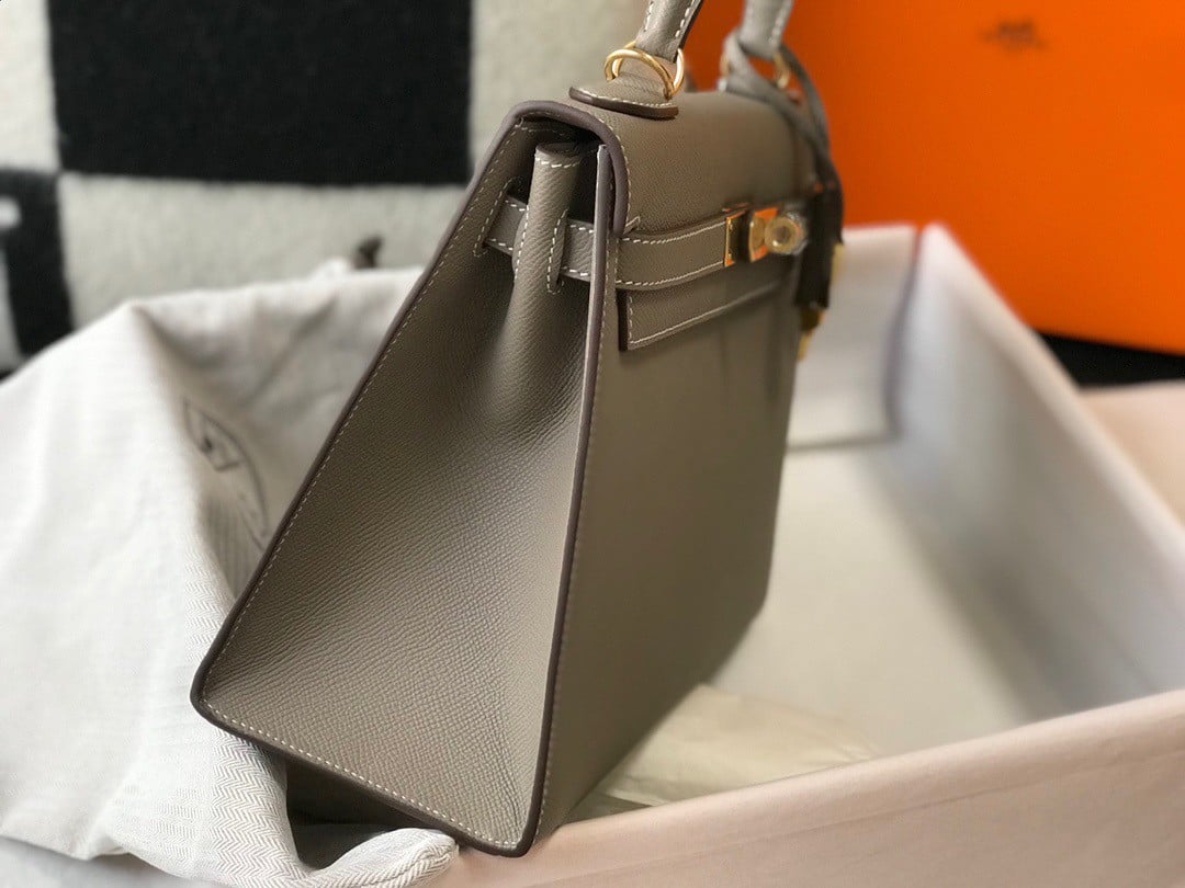 Hermes Kelly 28cm Sellier Bag in Gris Asphalt Epsom Calfskin GHW