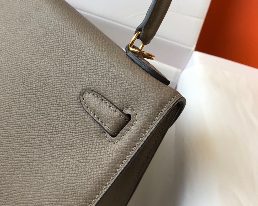 Hermes Kelly 28cm Sellier Bag in Gris Asphalt Epsom Calfskin GHW