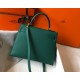 Hermes Kelly 28cm Sellier Bag in Malachite Epsom Calfskin GHW