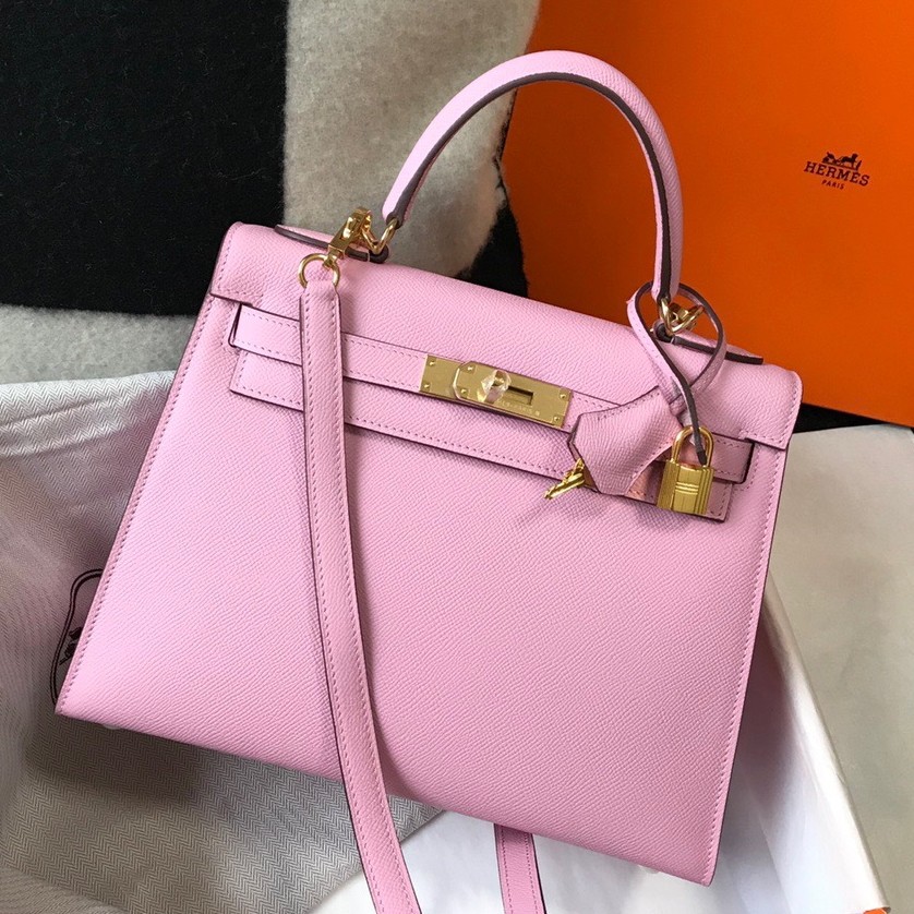 Hermes Kelly 28cm Sellier Bag in Mauve Sylvestre Epsom Calfskin GHW