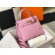 Hermes Kelly 28cm Sellier Bag in Mauve Sylvestre Epsom Calfskin GHW