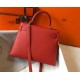 Hermes Kelly 28cm Sellier Bag in Red Epsom Calfskin GHW