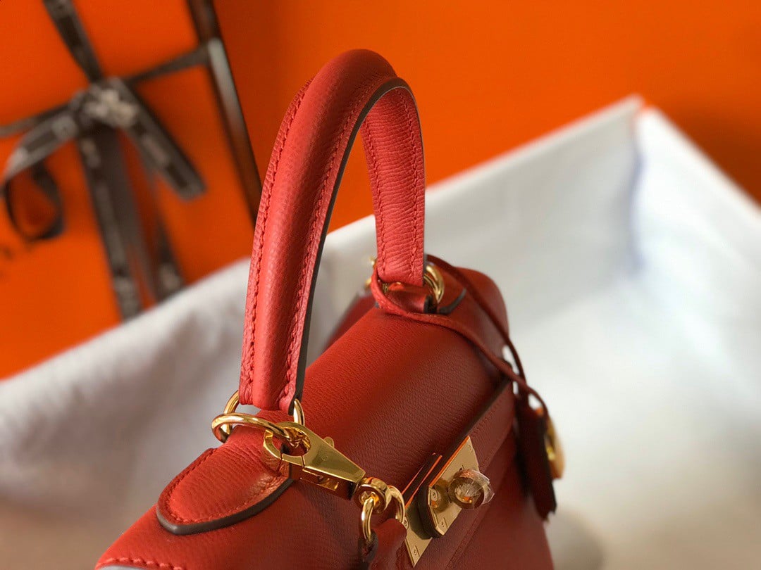 Hermes Kelly 28cm Sellier Bag in Red Epsom Calfskin GHW