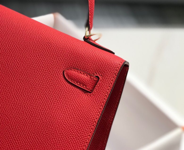 Hermes Kelly 28cm Sellier Bag in Red Epsom Calfskin GHW