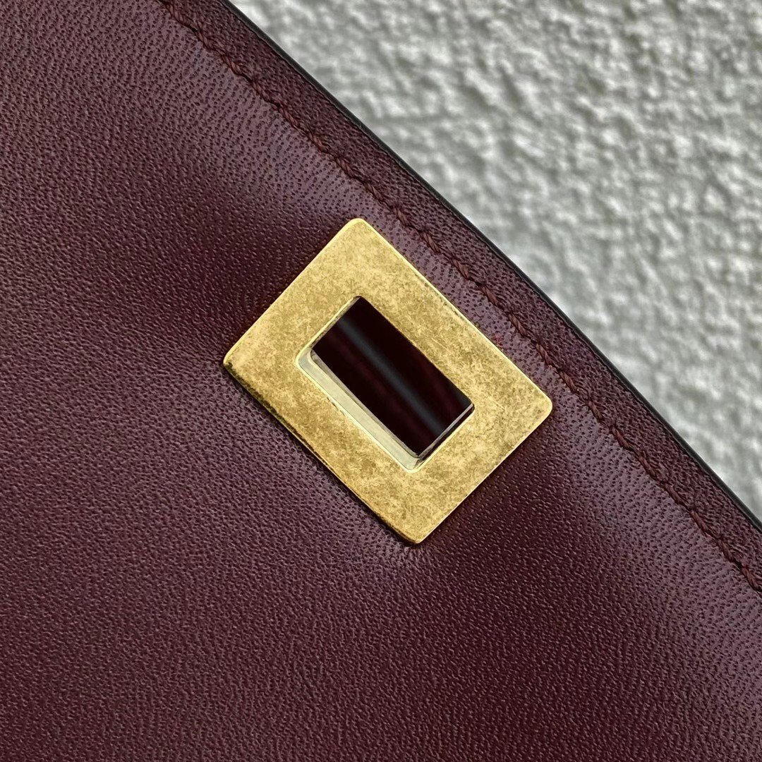 Celine Classic Box Teen Bag In Burgundy Box Calfskin