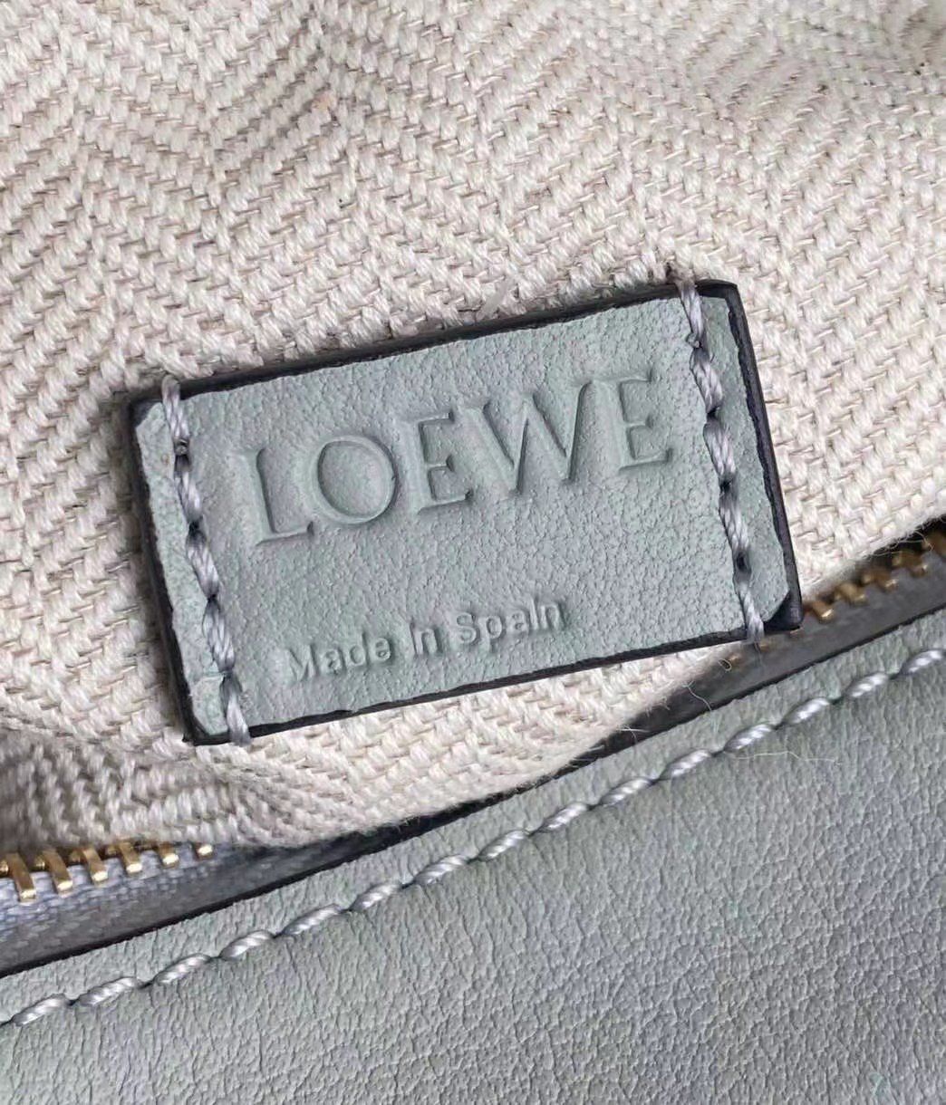 Loewe Puzzle Mini Bag In Grey/Cream/White Calfskin