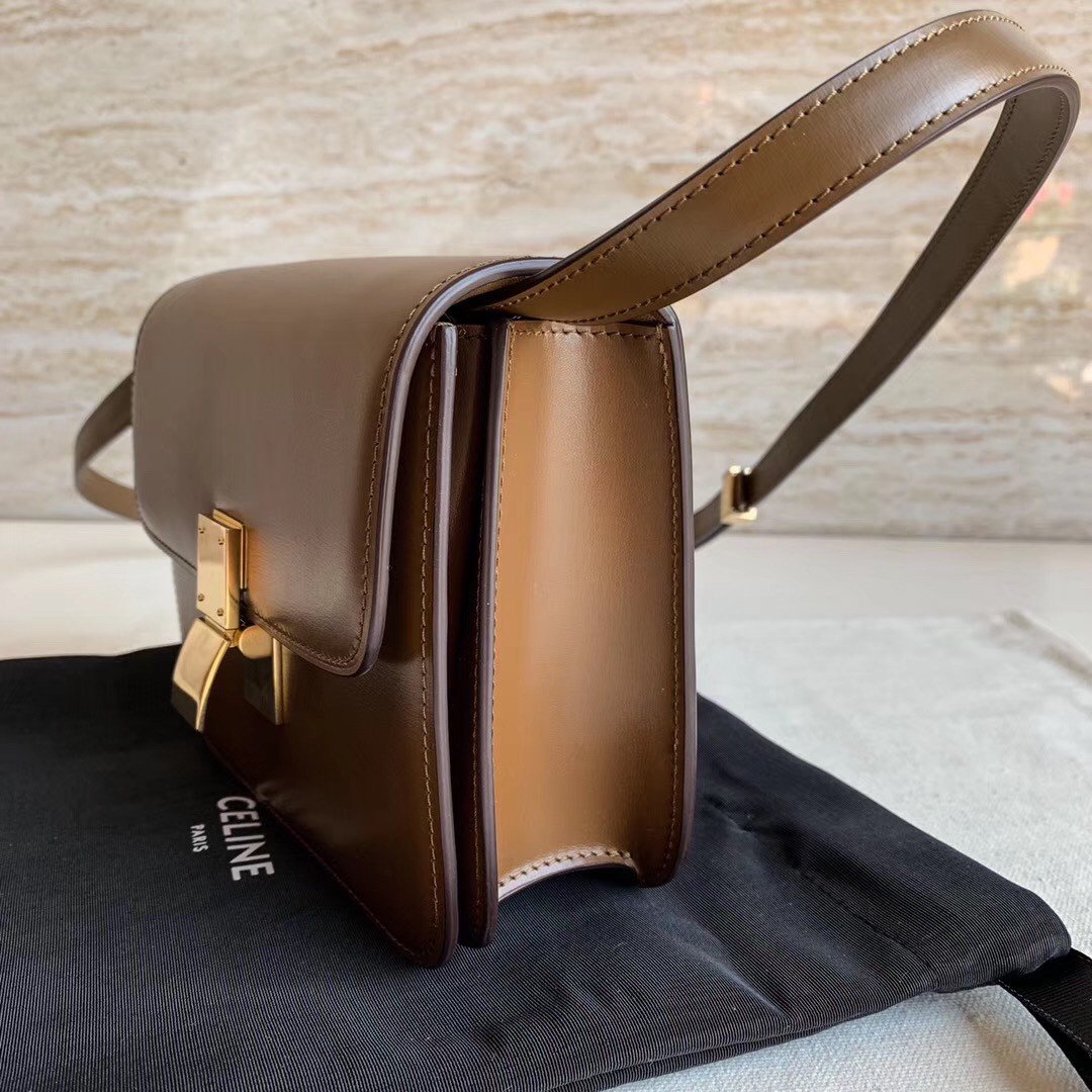 Celine Classic Box Teen Bag In Camel Box Calfskin