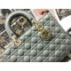 Dior Lady Dior Large Bag In Grey Cannage Lambskin