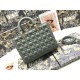 Dior Lady Dior Large Bag In Grey Cannage Lambskin