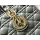 Dior Lady Dior Large Bag In Grey Cannage Lambskin