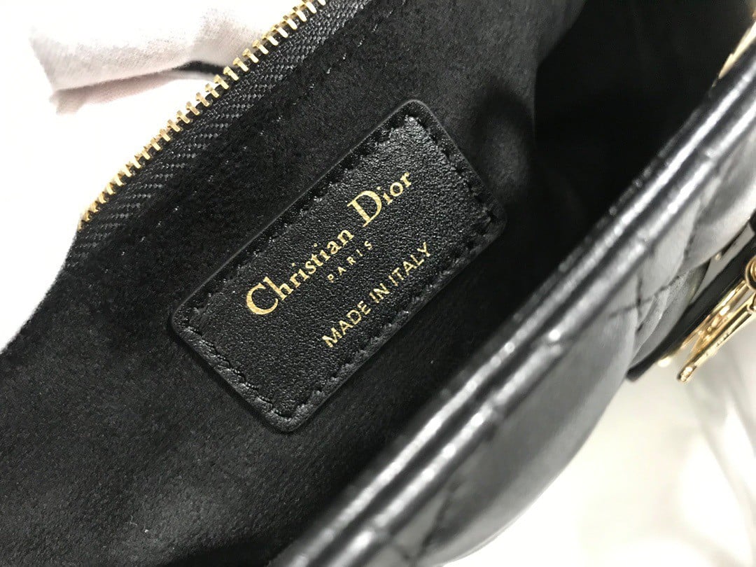 Dior Lady Dior Large Bag In Black Cannage Lambskin