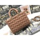 Dior Lady Dior Large Bag In Blush Cannage Lambskin