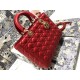 Dior Lady Dior Large Bag In Red Cannage Lambskin