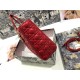 Dior Lady Dior Large Bag In Red Cannage Lambskin