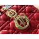 Dior Lady Dior Large Bag In Red Cannage Lambskin