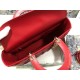 Dior Lady Dior Large Bag In Red Cannage Lambskin