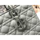 Dior Lady Dior Large Bag In Grey Ultramatte Cannage Calfskin