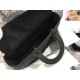 Dior Lady Dior Large Bag In Black Ultramatte Cannage Calfskin