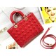 Dior Lady Dior Large Bag In Red Patent Cannage Calfskin