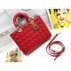 Dior Lady Dior Large Bag In Red Patent Cannage Calfskin