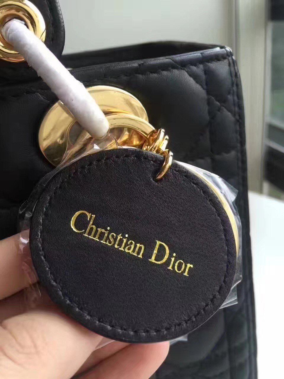 Dior Lady Dior Medium Bag In Black Lambskin